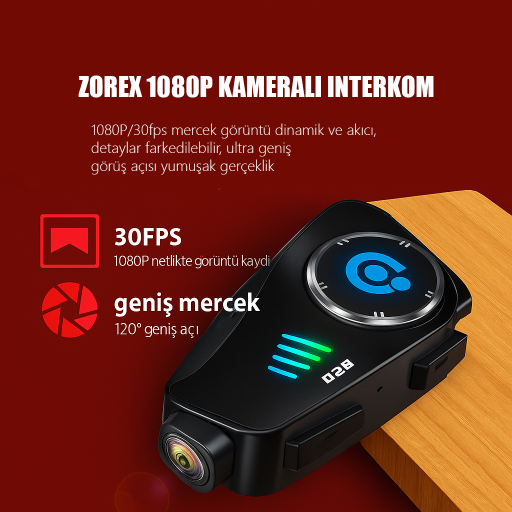 ZOREX Kameralı Bluetooth İnterkom