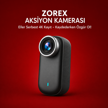 ZOREX 4K PLUS Aksiyon Kamerası | Ultra HD, Su Geçirmez, Geniş Açı Lens