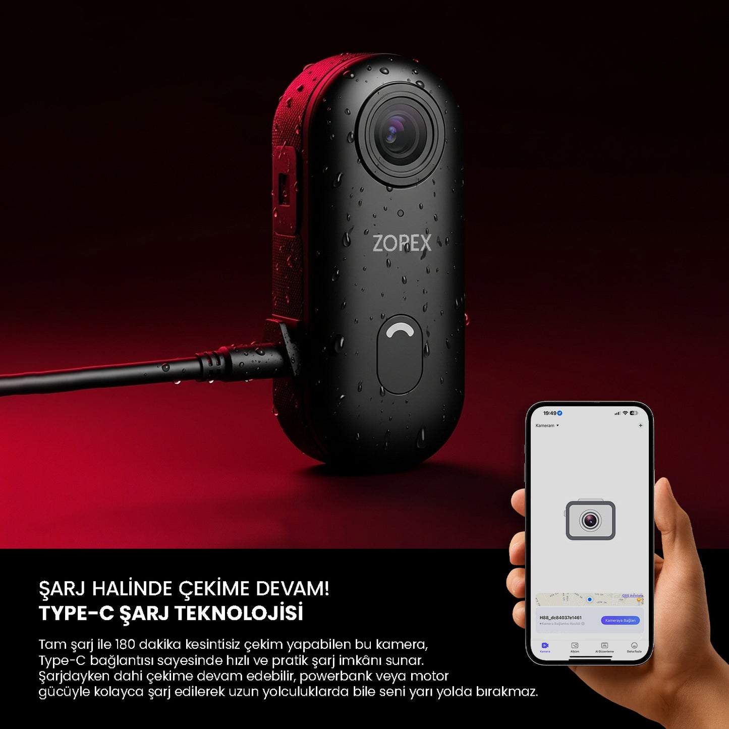 ZOREX 4K Aksiyon Kamerası | Ultra HD, Su Geçirmez, Geniş Açı Lens
