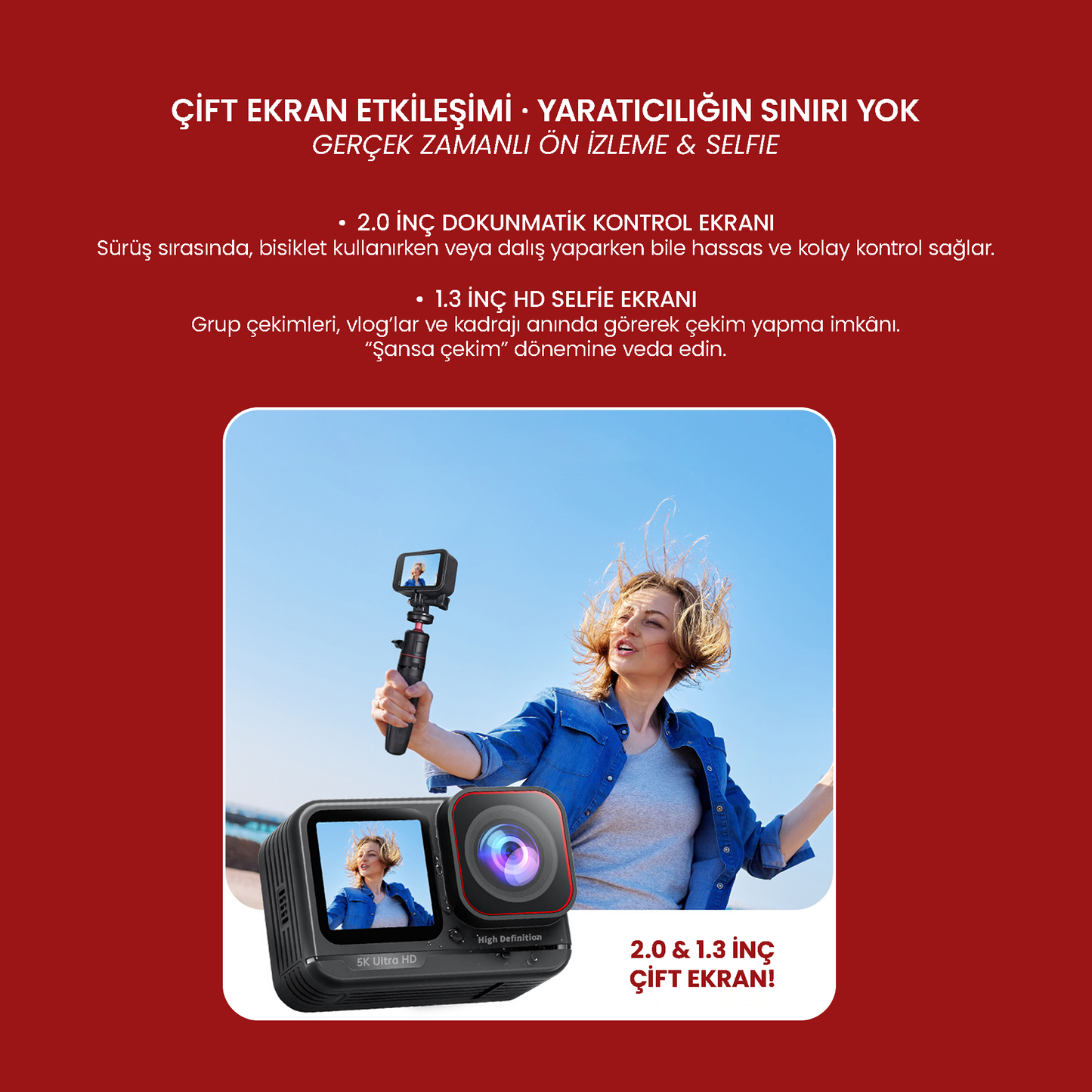 ZOREX 5K PLUS Aksiyon Kamerası | Ultra HD, Geniş Açı Lens